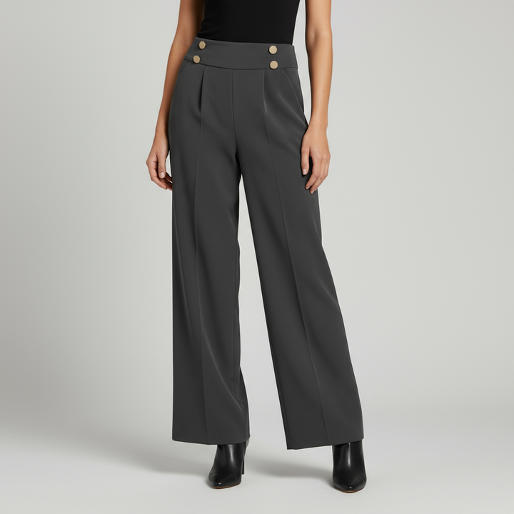 Pantalon Droit Femme Taille Haute