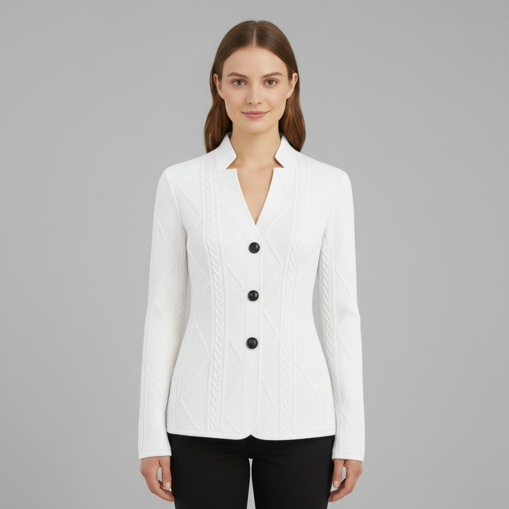 Blazer Femme Maille Texturée Cintré