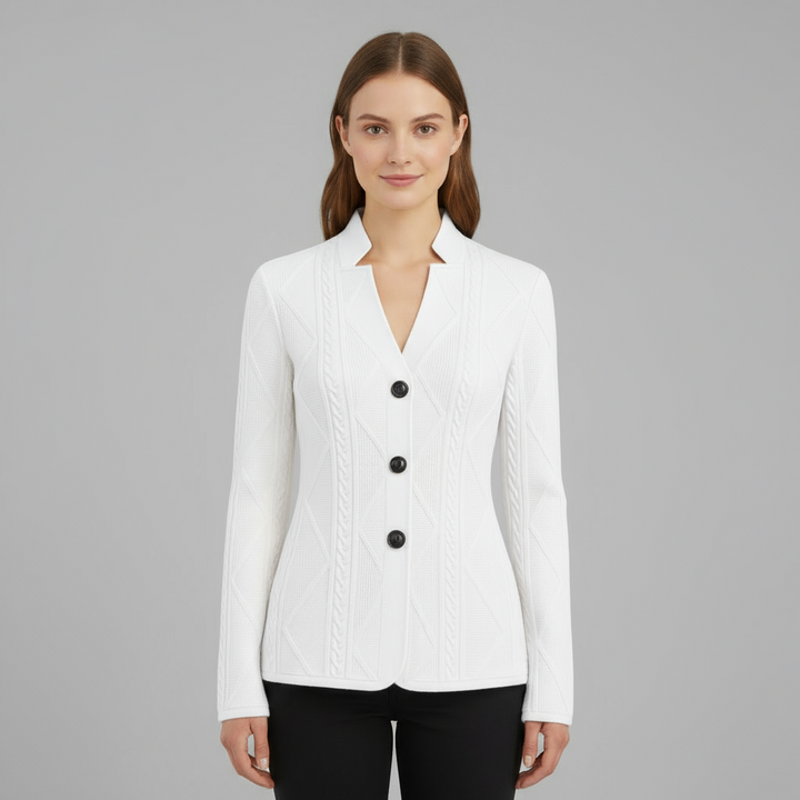 Blazer Femme Maille Texturée Cintré