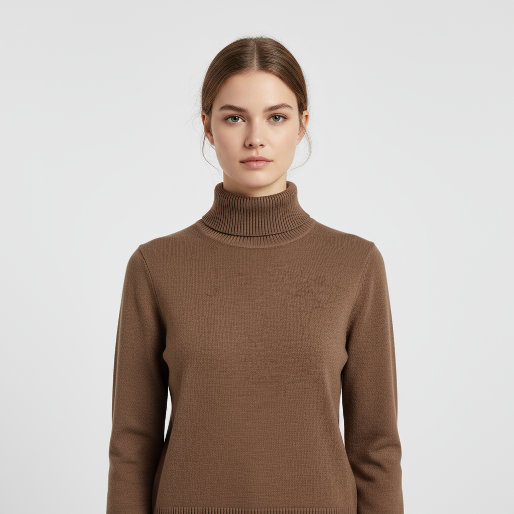 Pull Femme Col Roulé en Maille