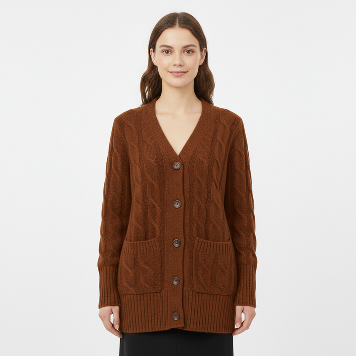 Cardigan Femme Long Maille Torsadée