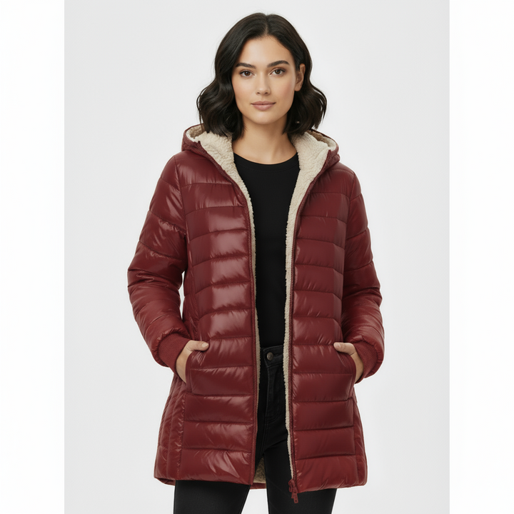 Doudoune Femme Matelassée à Capuche Zippée