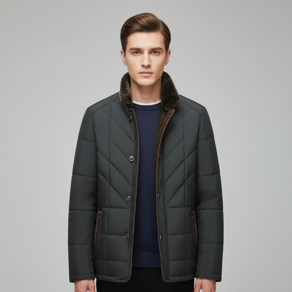 Veste Matelassée Homme Zippée | Col Montant