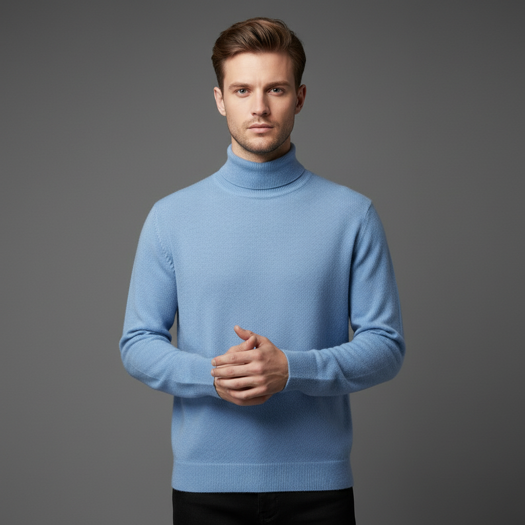 Pull Homme Col Roulé en Laine