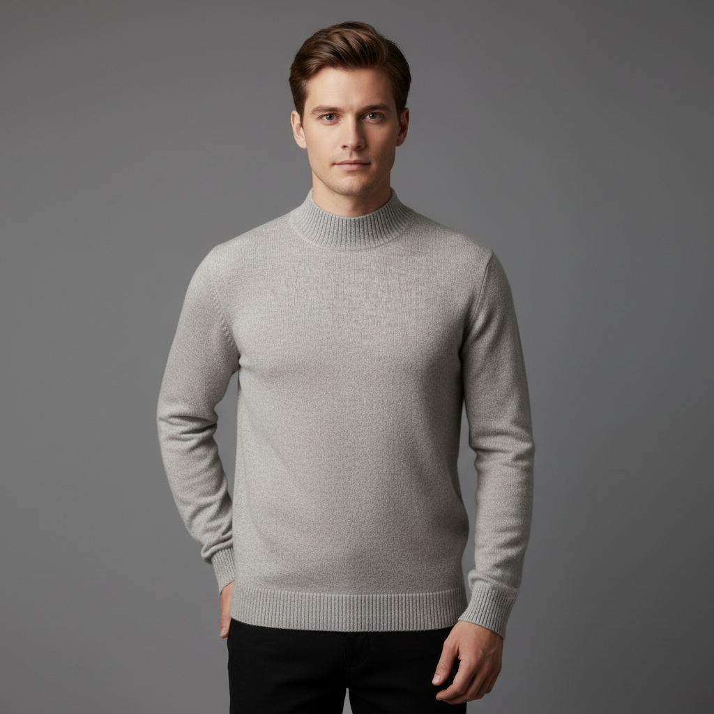 Pull Homme Col Montant en Laine