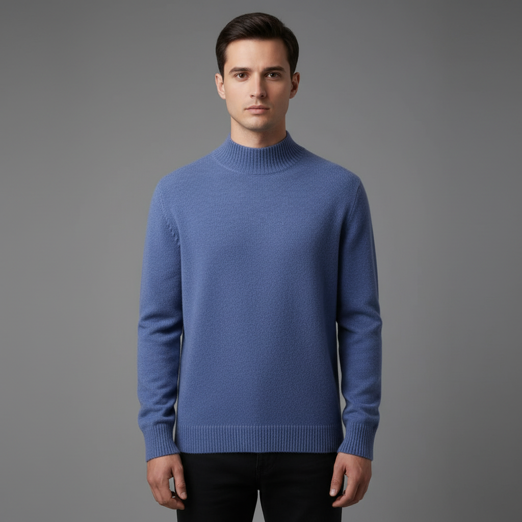 Pull Homme Col Montant en Laine