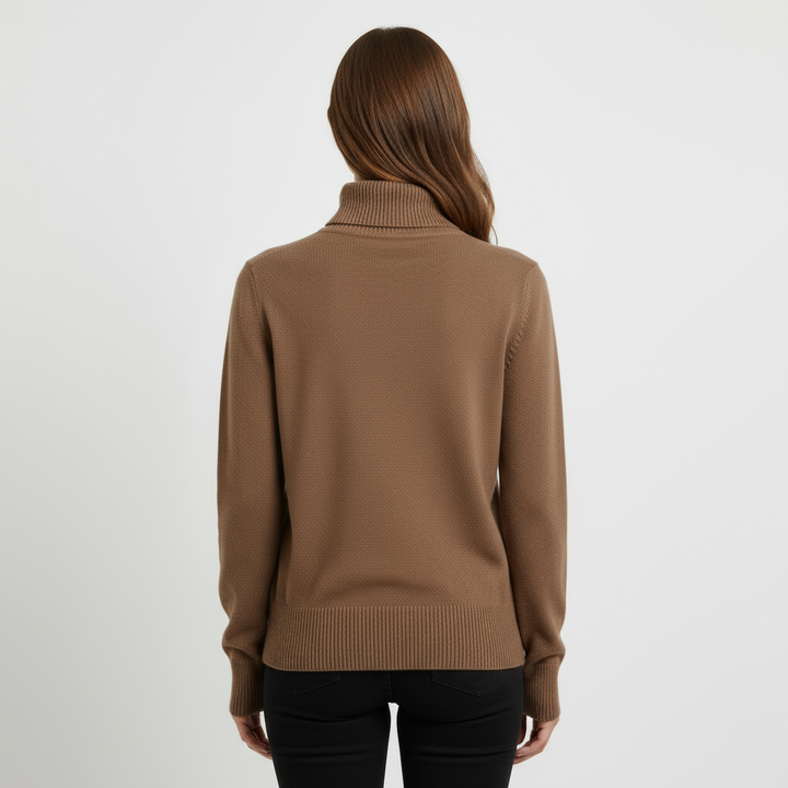 Pull Femme Col Roulé en Maille