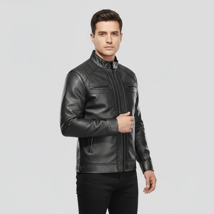 Veste Motard Homme Zippée Rétro