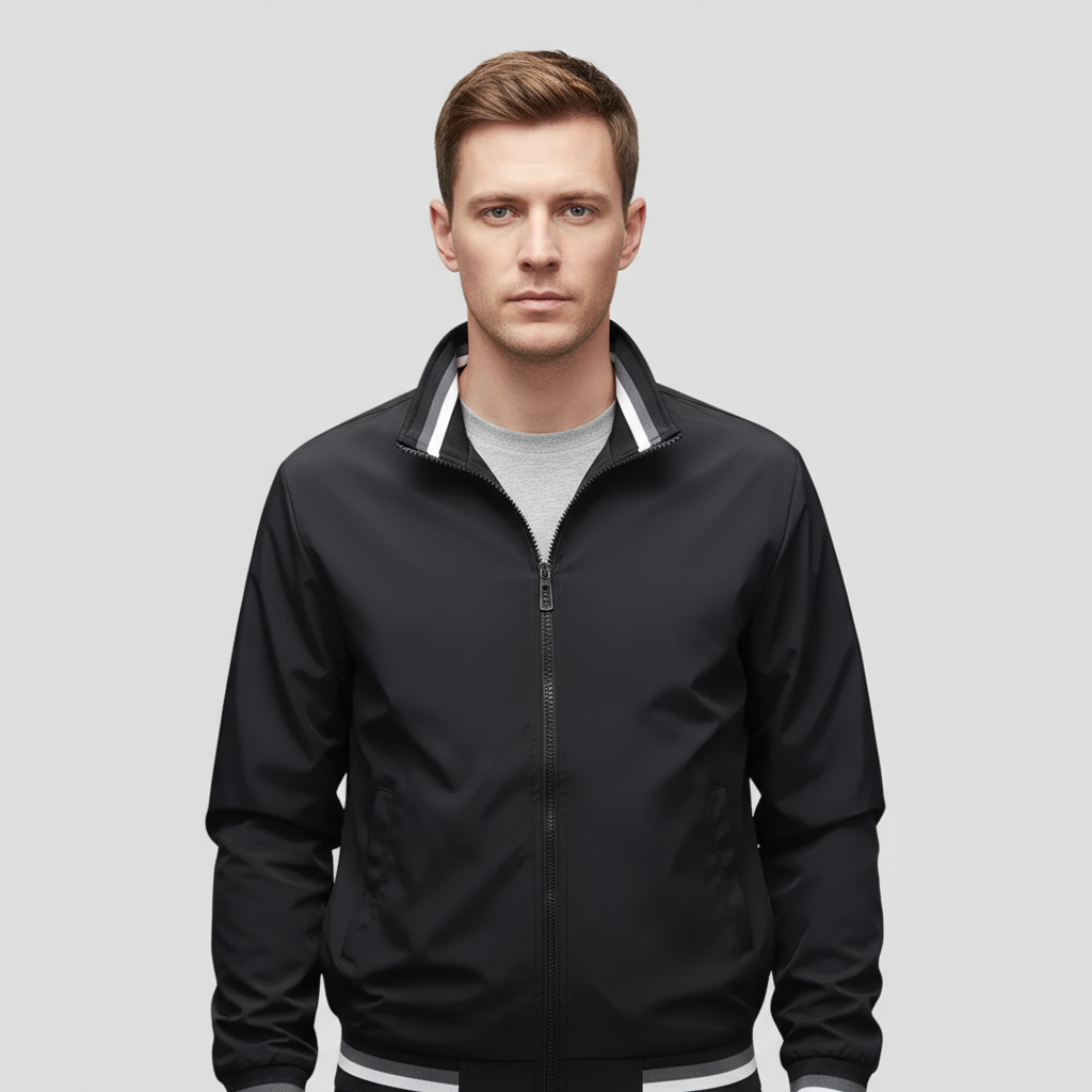 Bomber Homme Universitaire Zippé | Col Montant