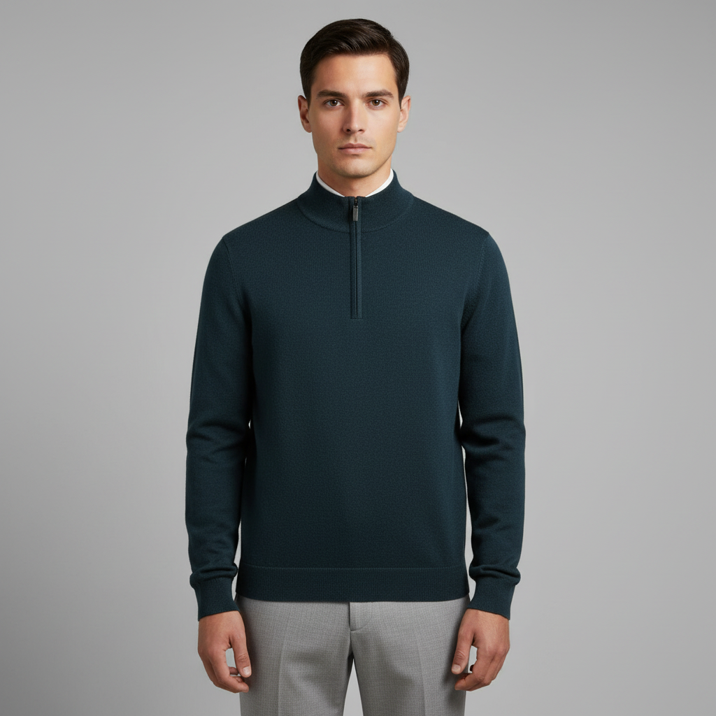 Pull Homme Demi-Zip Laine Mérinos