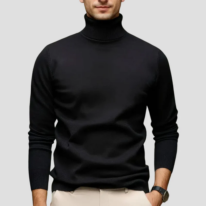 Pull Homme Col Roulé Laine Mélangée