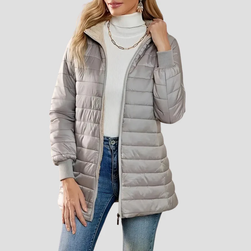 Doudoune Femme Matelassée à Capuche Zippée