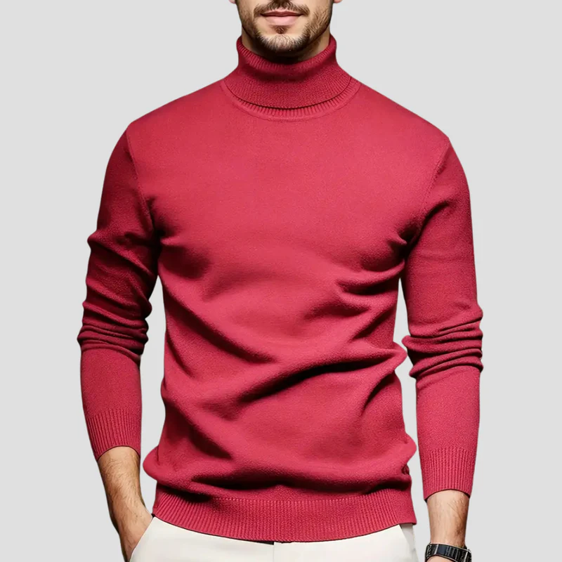 Pull Homme Col Roulé Laine Mélangée