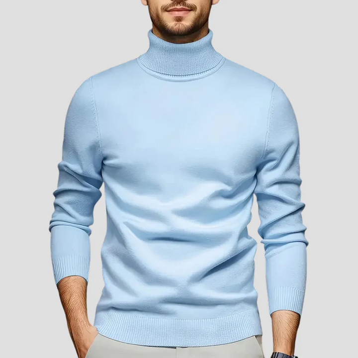 Pull Homme Col Roulé Laine Mélangée