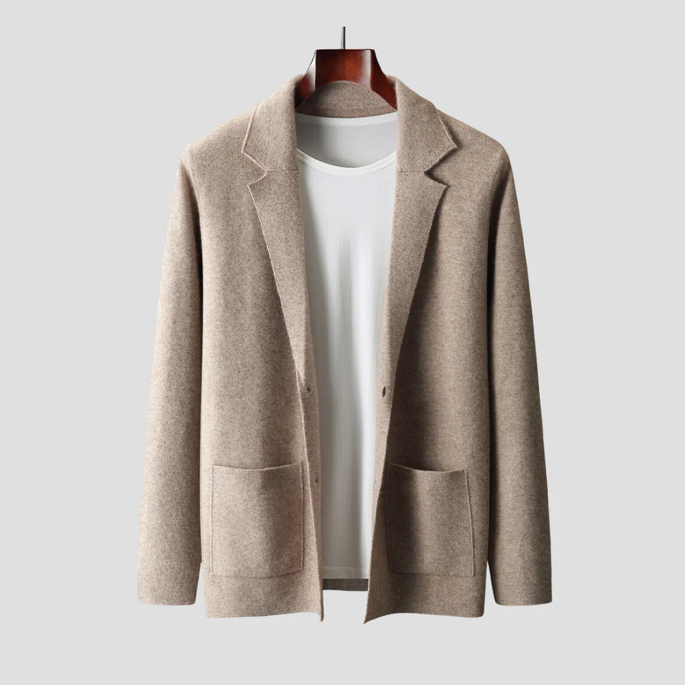 Cardigan Homme Ouvert Col Revers