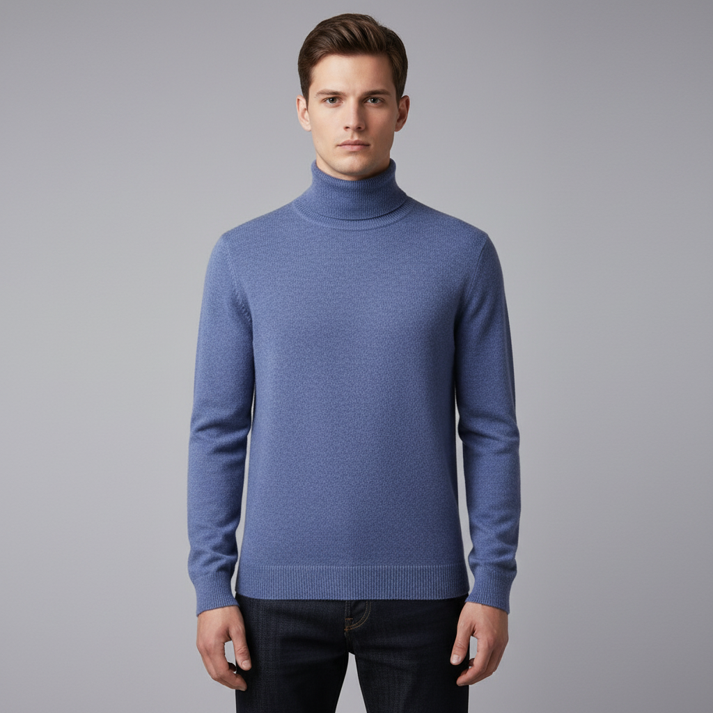 Pull Homme Col Roulé en Laine