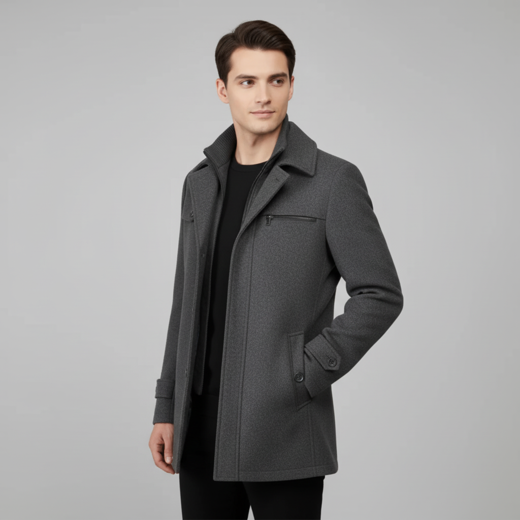 Manteau Homme Hiver Laine Mélangée
