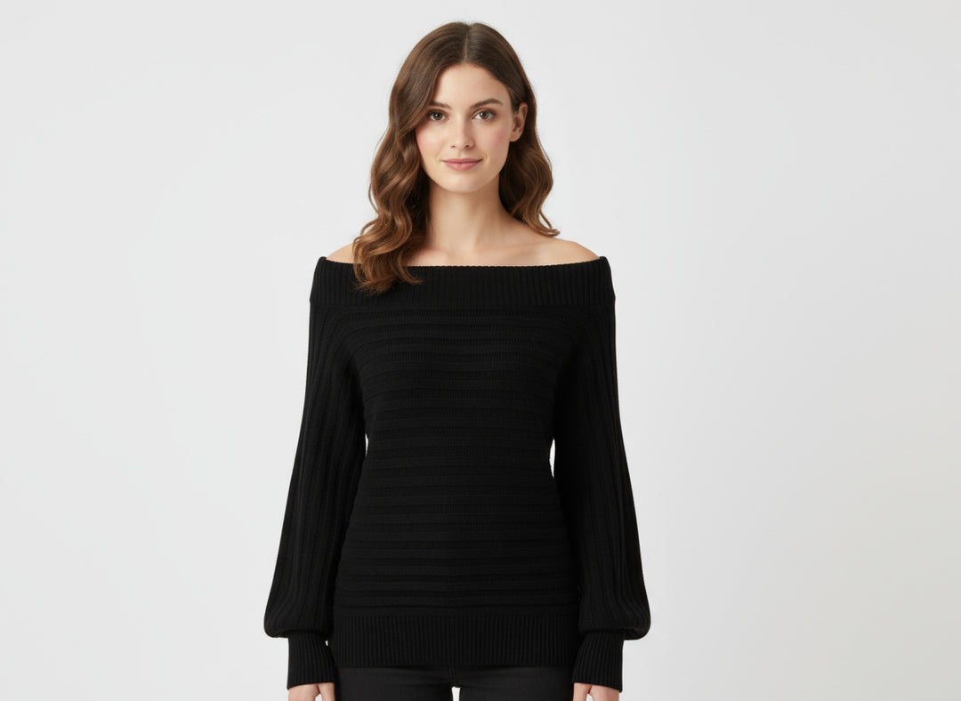 Pull Femme Épaules Dénudées en Maille