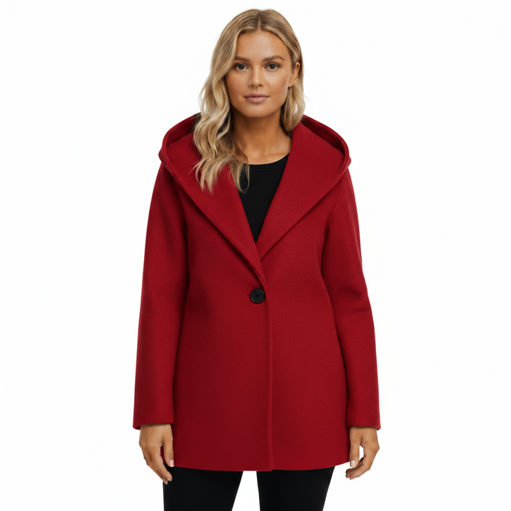 Manteau Femme Laine Mélangée à Capuche