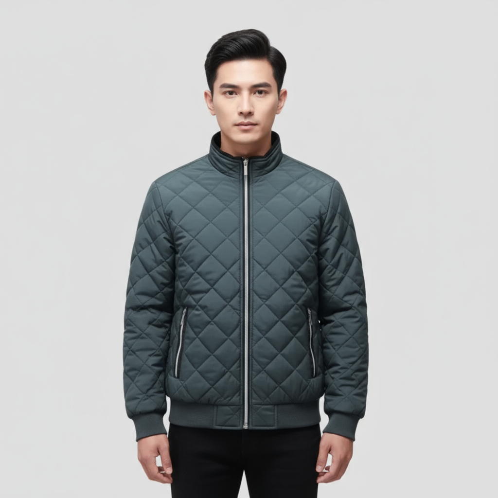 Veste Homme Matelassée en Polaire Zippée