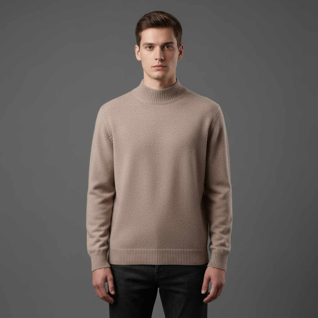 Pull Homme Col Montant en Laine