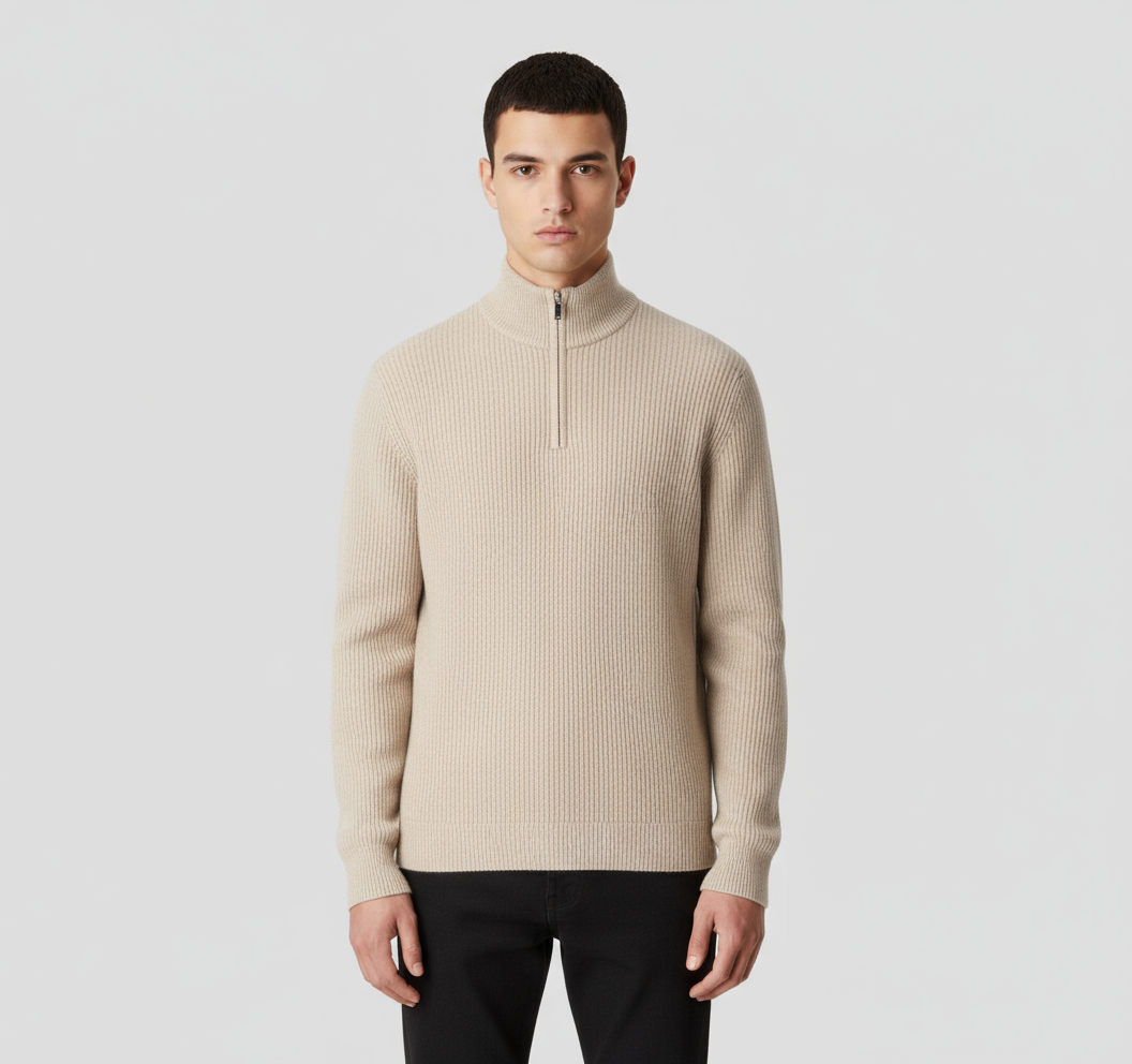 Pull Homme Col Ouvert Maille Fine
