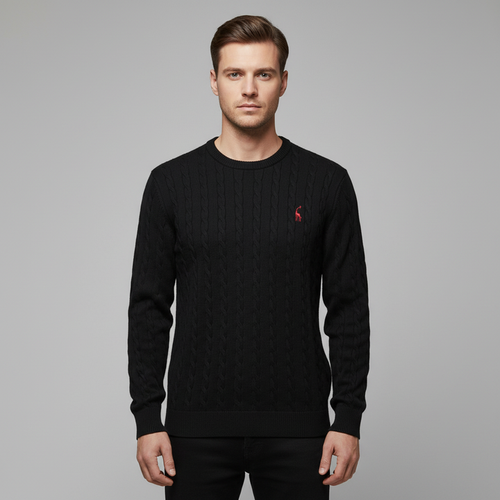 Pull Homme Col Rond Torsadé Coton Mélangé