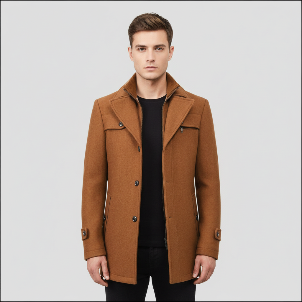 Manteau Homme Hiver Laine Mélangée