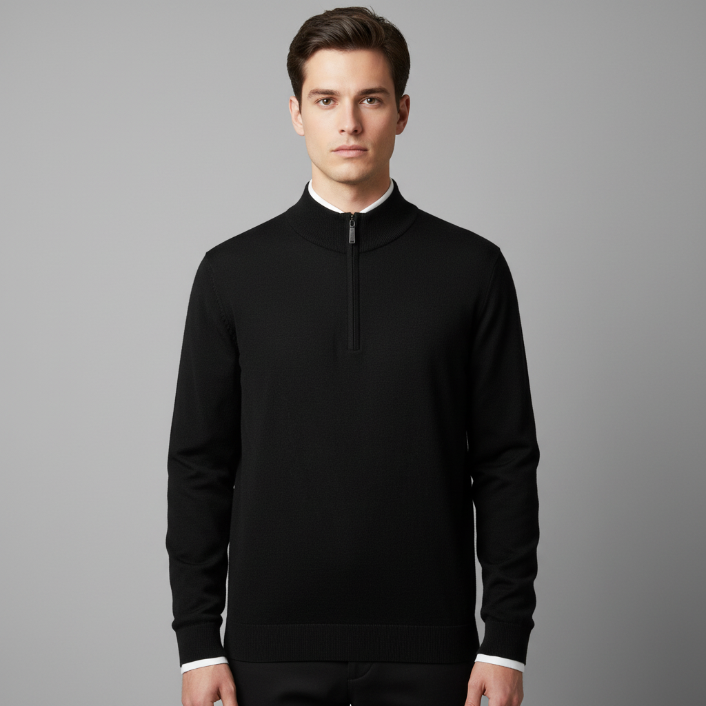 Pull Homme Demi-Zip Laine Mérinos