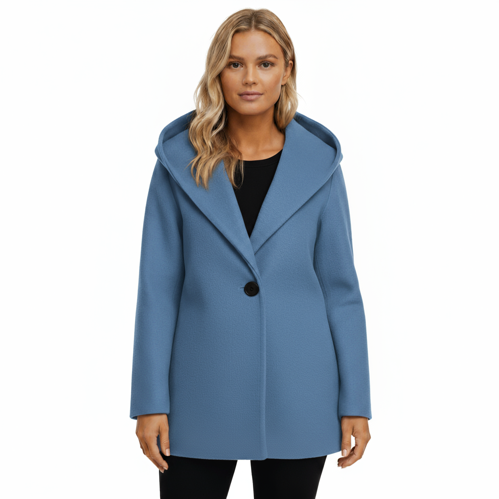 Manteau Femme Laine Mélangée à Capuche