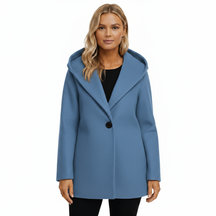 Manteau Femme Laine Mélangée à Capuche