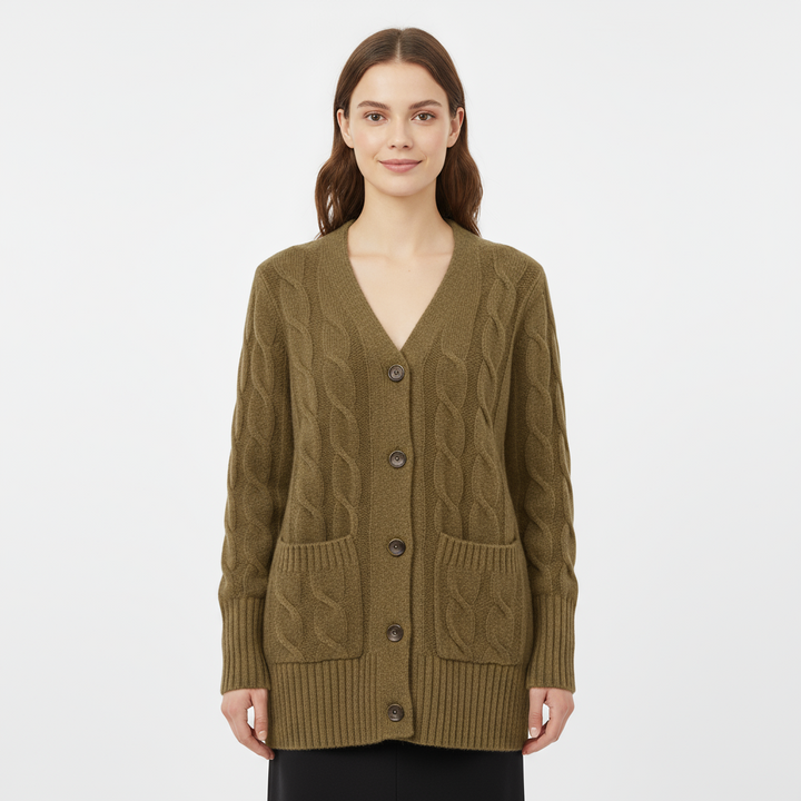 Cardigan Femme Long Maille Torsadée