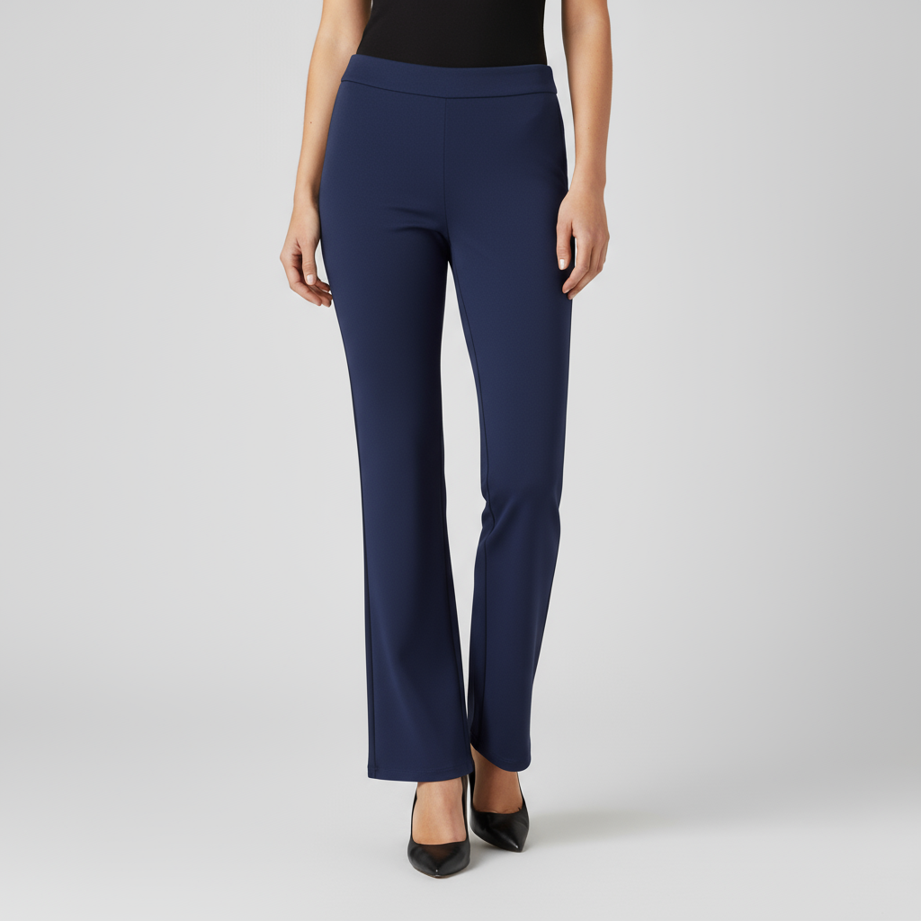 Pantalon Droit Femme Taille Élastique