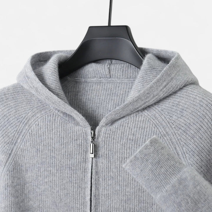 Cardigan Homme Mérinos à Capuche Zippé