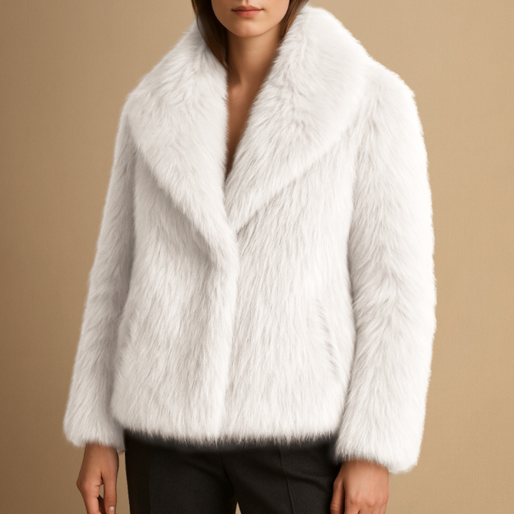 Manteau Femme Fausse Fourrure à Revers